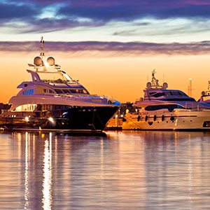 Set of Yacht in the Water