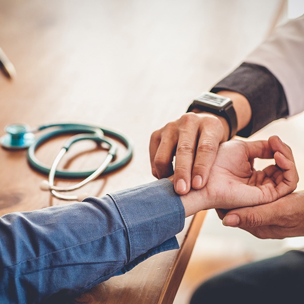 Medical doctor doing a vital signs test