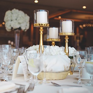 Weeding table with fancy tableware