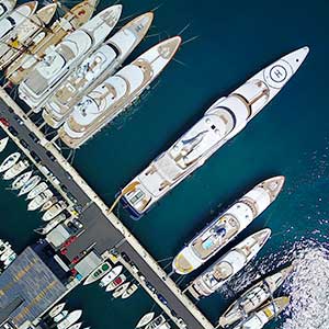 Marine port with Yachts and Boats