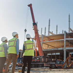 General contractors looking over a construction site