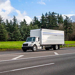 Delivery truck in highway